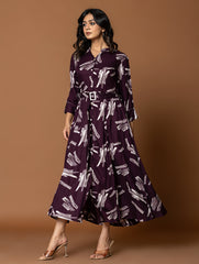 Printed Cotton Blend Dress