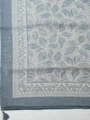 Embroidered Linen Blend Unstitched Suit With Pant Dupatta