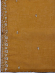 Neck Embroidered Cotton Blend Unstitched Suit With Dupatta