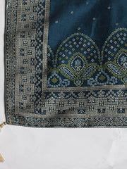 Embroidered Chanderi Unstitched Suit With Dupatta