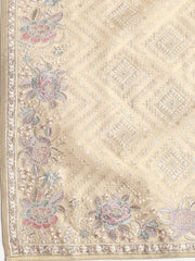 Embroidered Tissue Unstitched Suit With Dupatta