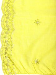 Neck Embroidered Chanderi Unstitched Suit With Dupatta