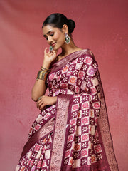 Printed Art-Tusser Saree