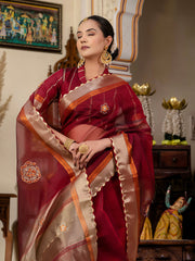 Woven Design Linen Saree