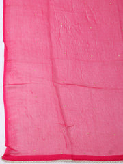 Woven Design Chanderi Rani Unstitched Suit With Pant & Dupatta