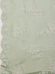 Embroidered Organza Unstitched Suit With Dupatta