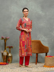 Embroirdred Muslin Kurta With Pants