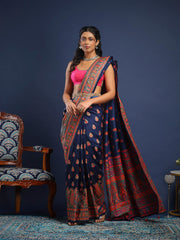 Digital Printed Art Silk Unstitched Suit With Pant & Dupatta