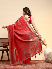 Woven Design Satin Saree