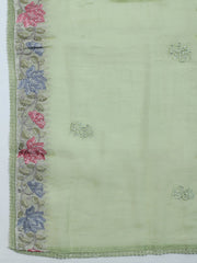 Embroidered Organza Unstitched Suit With Dupatta