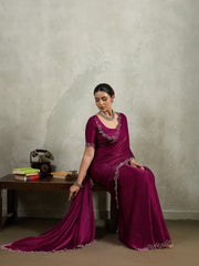 Embelished Satin Saree
