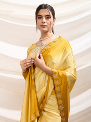 Embroidered Crepe Saree