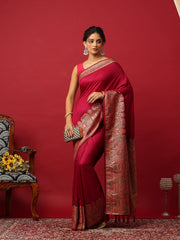 Woven Design Art Silk Magenta Saree