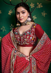 Bandhani Print Georgette Saree