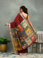 Plain Art slik Saree