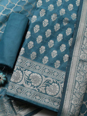 Banarasi Chanderi Unstitched Suit With Pant & Dupatta