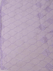 Embroidered Chanderi Lavender Unstitched Suit With Pant & Dupatta