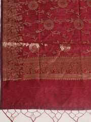 Woven Design Chanderi Unstitched Suit With Pant & Dupatta