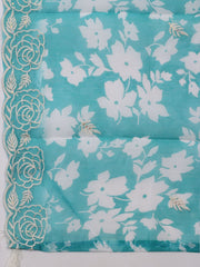 Neck Embroidered Chanderi Unstitched Suit With Dupatta