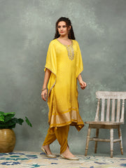 Neck Embroidered Art Silk Kurta With pants