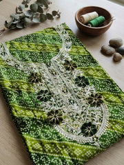 Printed Cotton Blend Unstitched Suit With Pant & Dupatta