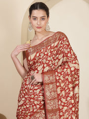 Patola Zari Border Printed Cotton Blend Woven Saree