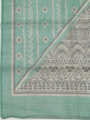 Printed Chanderi Unstitched Suit With Pant & Dupatta