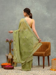 Embroidered Chiffon Saree