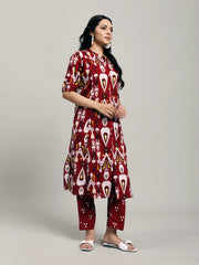 Printed Cotton Blend Kurta With Pants