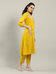 Printed Cotton Blend Kurta With Pants