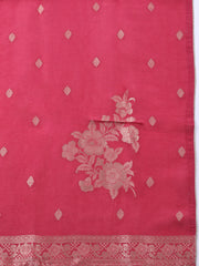 Woven Design Chanderi Unstitched Suit With Pant & Dupatta