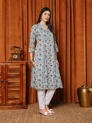 printed Cotton Blend Kurta
