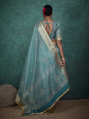 Woven Border Linen Saree