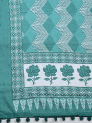 Printed Cotton Blend Unstitched Suit With Pant & Dupatta