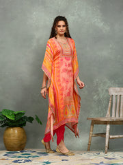 Printed Chinon Kurta With pants