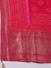 Woven Design Chanderi Unstitched Kurta With Pant & Dupatta