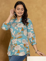 Printed Cotton Blend Short Kurti