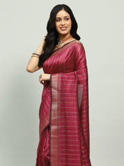 Embroidered Border Booti Art Silk Saree
