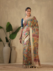 Printed Tussar Saree