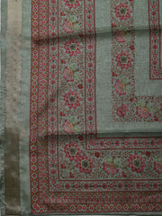 Embroidered Tussar Unstitched Suit With Dupatta