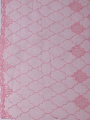 Embroidered Chanderi Pink Unstitched Suit With Pant & Dupatta