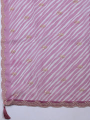 Embroidered Art Silk Unstitched Suit Piece With Dupatta