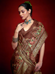 Abstract Printed Art Silk Saree