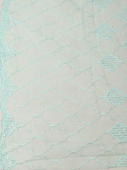 Embroidered Chanderi Unstitched Suit With Pant & Dupatta