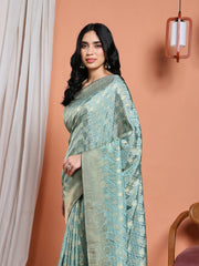 Woven Design Satin Saree