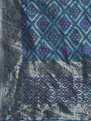 Embroidered Chanderi Unstitched Suit With Dupatta