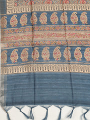 Embroidered Tussar Unstitched Suit With Dupatta