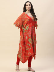 Printed Crepe Kaftan Kurta