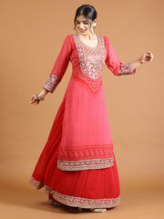 Bandhani Work Georgette Kurta With Lehenga & Dupatta