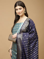 Woven Chanderi Unstitched Suit Piece With Dupatta